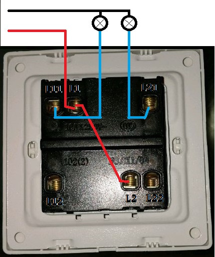 雙聯開關接兩處燈怎樣接線