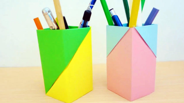  b>手工折纸大全 /b>,教你用纸制作一个笔筒