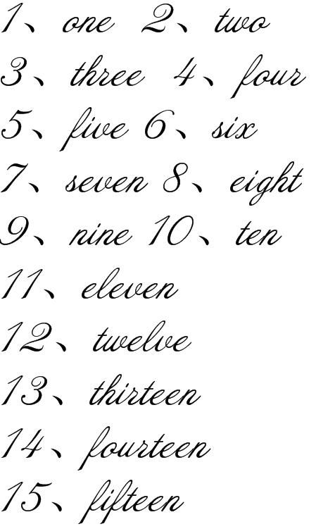 用英语写1到15怎么写