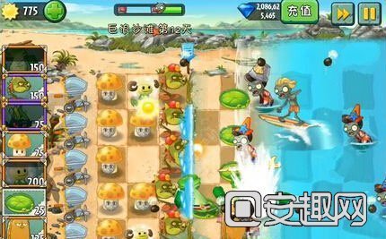 植物大战僵尸2巨浪沙滩第12天通关