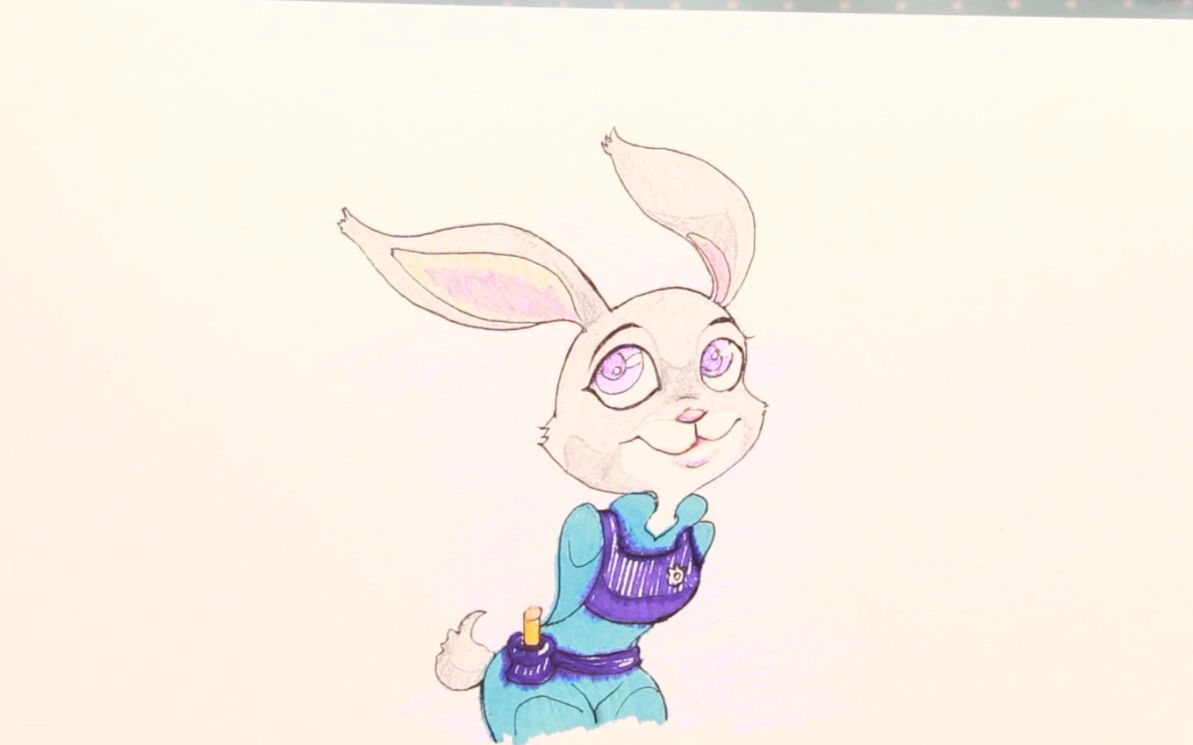 疯狂动物城朱迪简笔画教学---小卡手工课