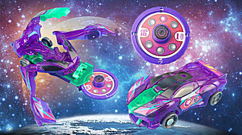 新款爆裂飞车魔蝎霸王拆包试玩 酷炫diy变形金刚类卡通动漫汽车玩具