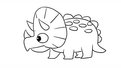 可爱的恐龙之三角龙亲子绘 画儿童简笔画视频 宝宝轻松学 画画