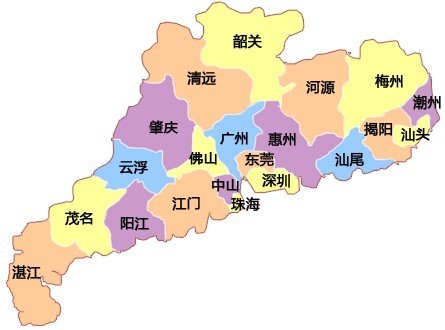 广东省各地市地图图片