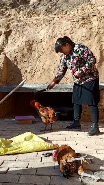 农村媳妇杀鸡,笑的停不下来!你们有同款的老婆吗?