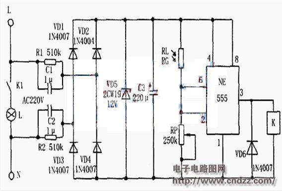 555定時器7腳懸空怎麼回事,圖中8腳為電源.r33為光敏電阻