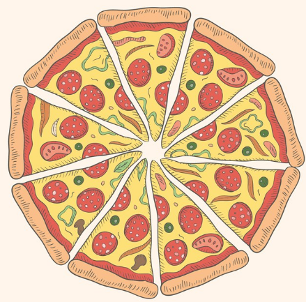 披萨图片简笔画上色图片