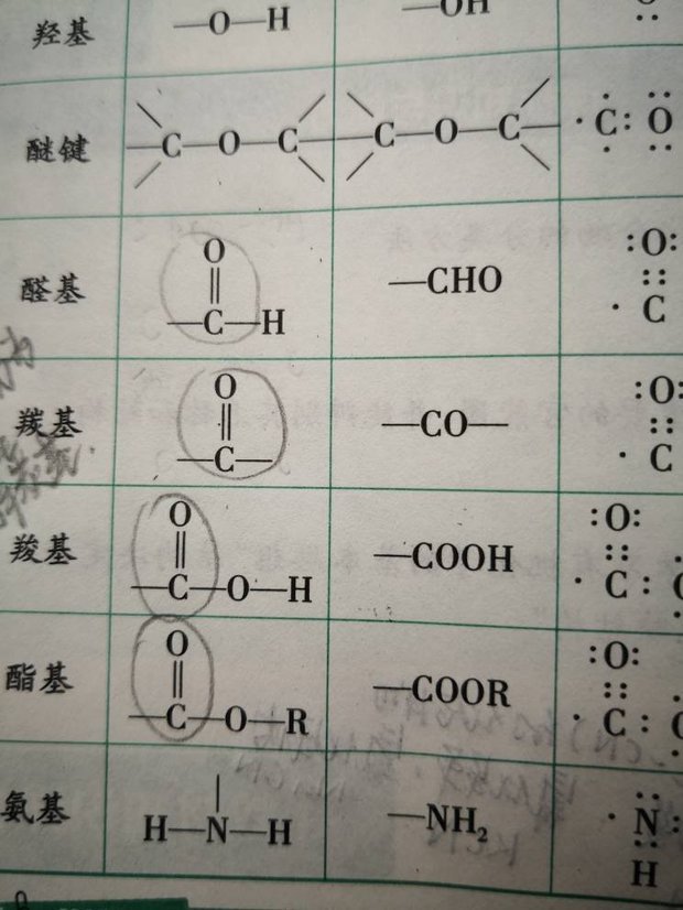 醛基,羧基,酯基,有的部分和羰基一样,可不