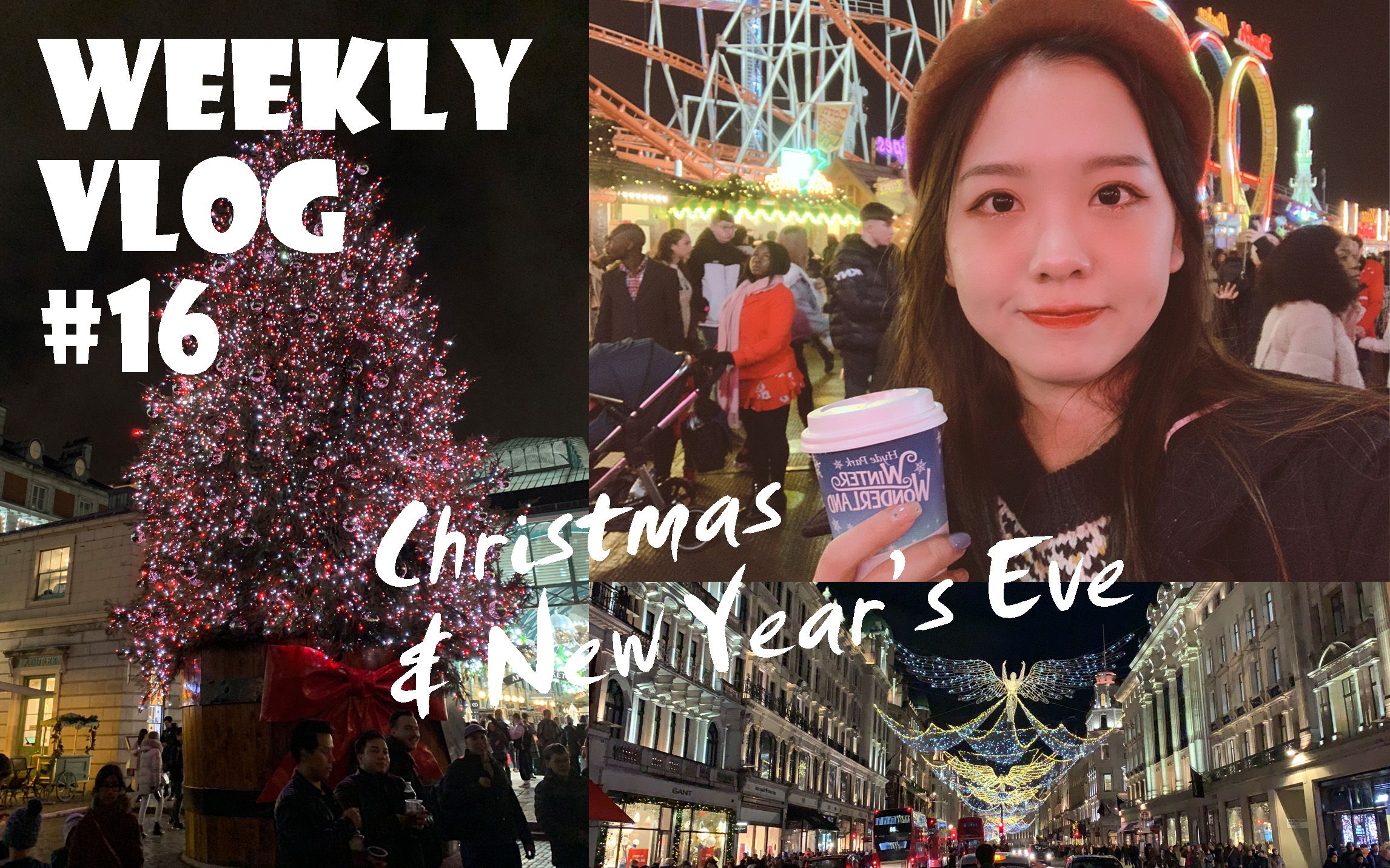 [图]Weekly Vlog 16| 因倒霉而开启的一人旅行/平安夜圣诞乐园/空城伦敦/布莱顿的海边/乘着大巴去白崖/飞机上跨年