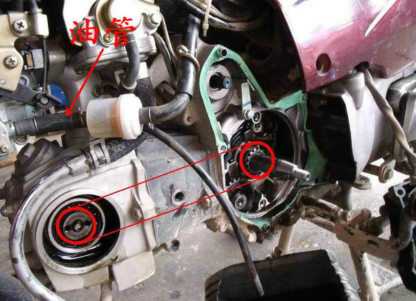 摩托车油箱油管连接图图片