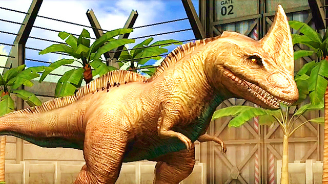 小鸢解说 侏罗纪世界1007混种恐龙胜王龙螈,头上有犄角身后有尾巴