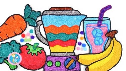 听说果汁里放冰块更好喝 彩泥手工diy榨汁机杯子蔬果玩具