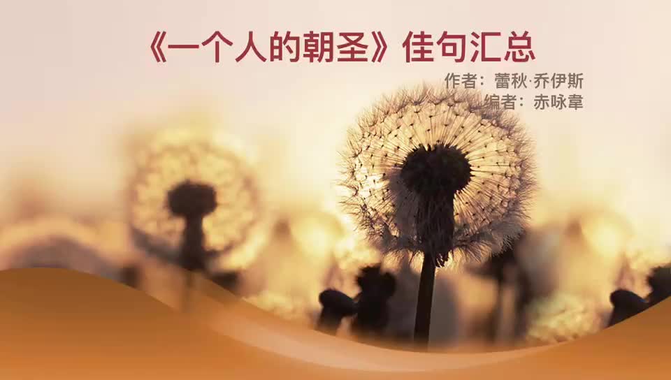 [图][经典佳句]蕾秋·乔伊斯《一个人的朝圣》句子向 好句摘抄 作文素材