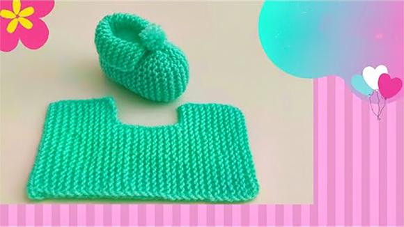 漂亮可爱 的婴儿毛线鞋,一片式编织,简单快速,适合初生宝宝