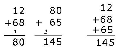 一个三个数字加或减的竖式计算怎么写