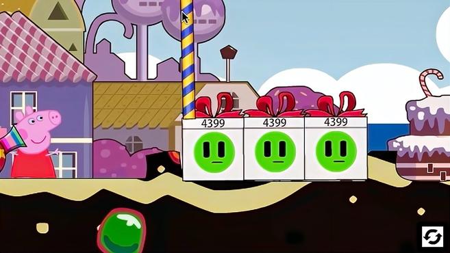 怪物萌萌: b>小猪佩奇打糖果人 /b>集中糖果 游戏