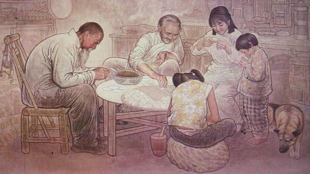 一家人包饺子怎么画呀?求图。简单的