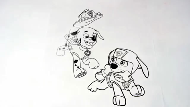 儿童简笔画:汪汪队立大功路马阿奇玩玩
