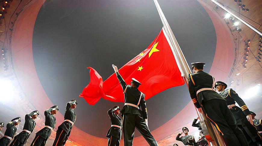 经典回顾:2008年 北京奥运会升旗仪式 国歌响彻鸟巢全场