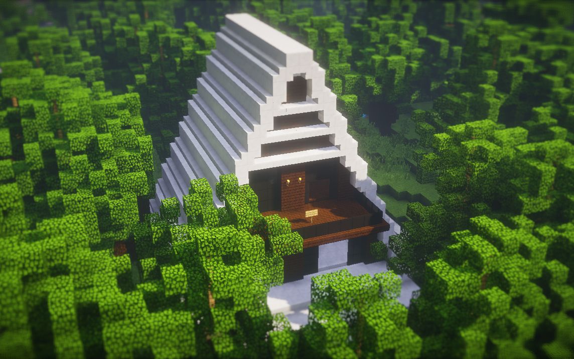 【我的世界建筑教学】--原版材质做建筑008期(林中小屋)