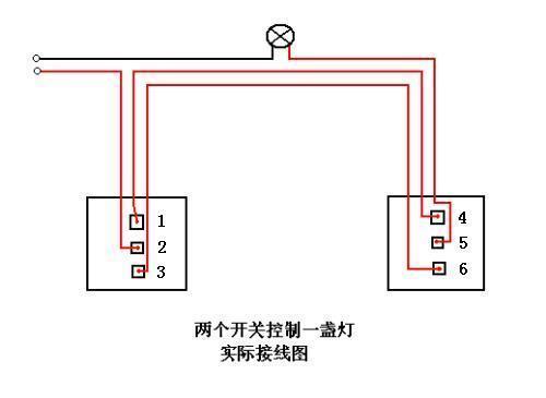 求给个卧室门口到床头双控开关接线图