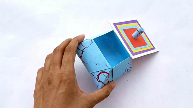 手工 折纸diy,制作一个带盖梯形 棱柱纸盒子