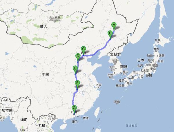 在地图上找到这几个城市的位置,并将它们按从