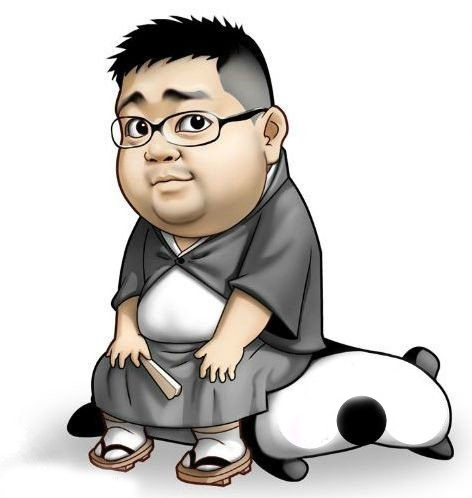 一个戴眼镜的胖子的卡通形象