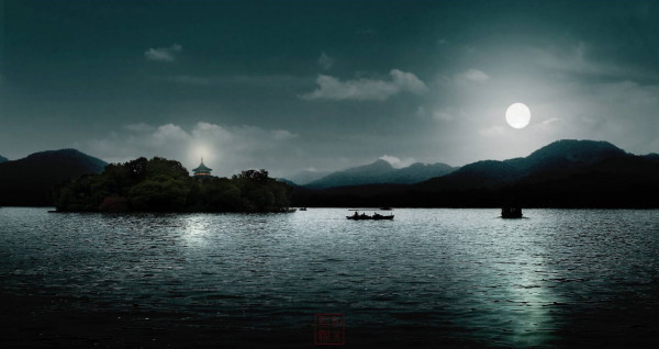 江水流春去欲尽,江潭落月复西斜. 斜月沉沉藏海雾,碣石潇湘无限路.