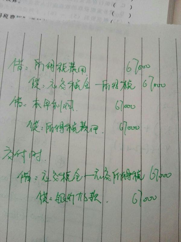 计提本月所得税67000会计分录