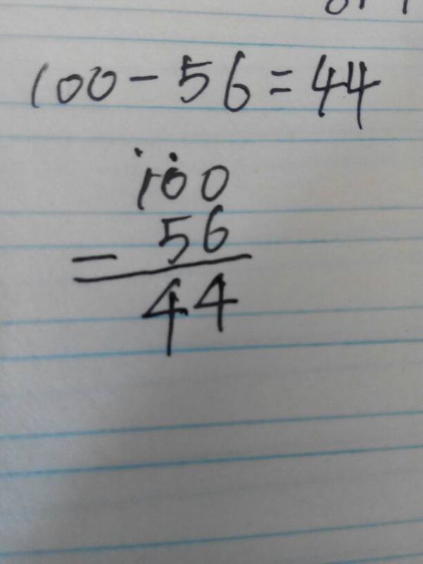 100-56竖式怎么写
