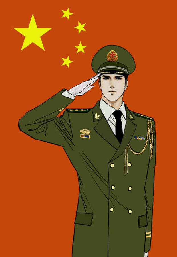 谁有下面这种类型的中国军人动漫图片