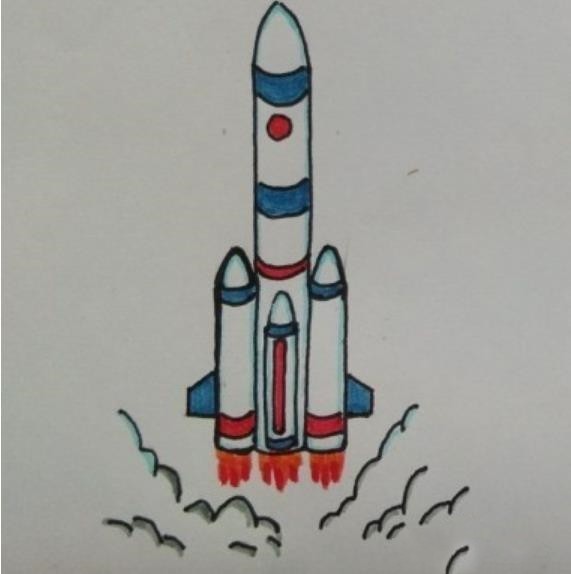 神舟六号火箭简笔画图片