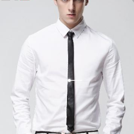 求男头,有黑领带,白衬衫的那种