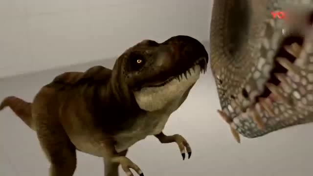 霸王龙vs暴虐龙,传奇哥斯拉出场吓坏两只小龙!