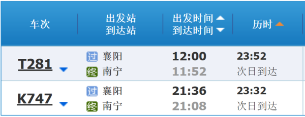 襄阳火车站到南宁火车站有高铁吗