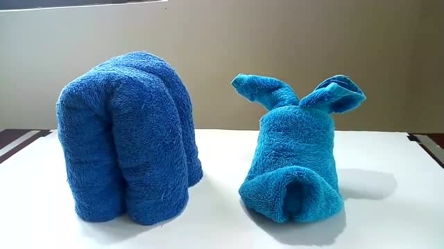 趣味小 视频,平时 用的毛巾进行 折叠,可以做成小动物造型