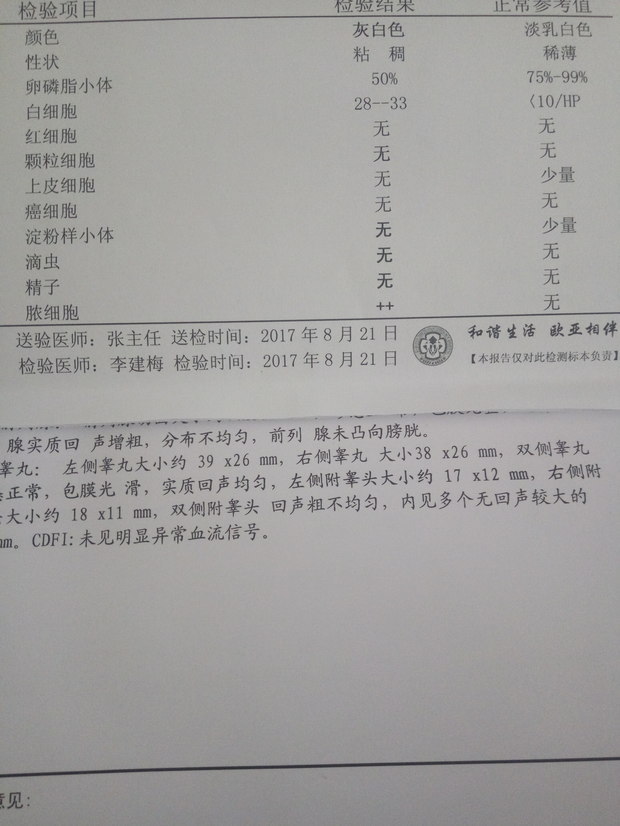 前列腺常规检测大家帮看下还有救没