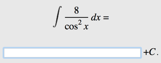 如何求这样复合函数的不定积分?比如8\/cos2x