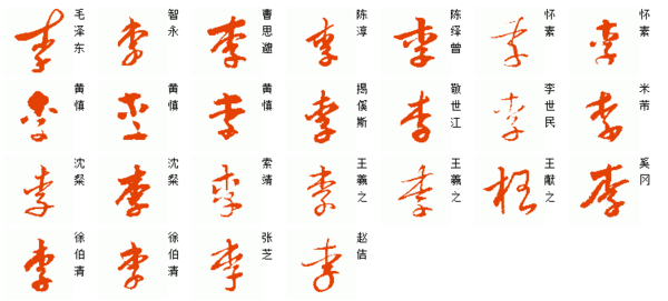李广胜三个字草书有几种写法