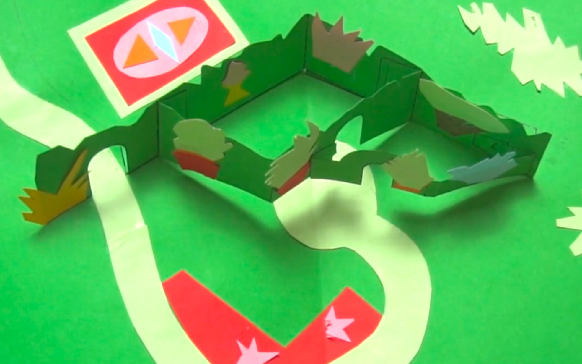 立体书基础教程之实际应用(v型折-后花园)