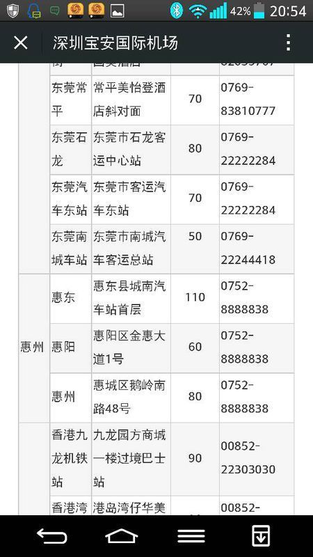 惠州有到深圳宝安机场的直达大巴吗?