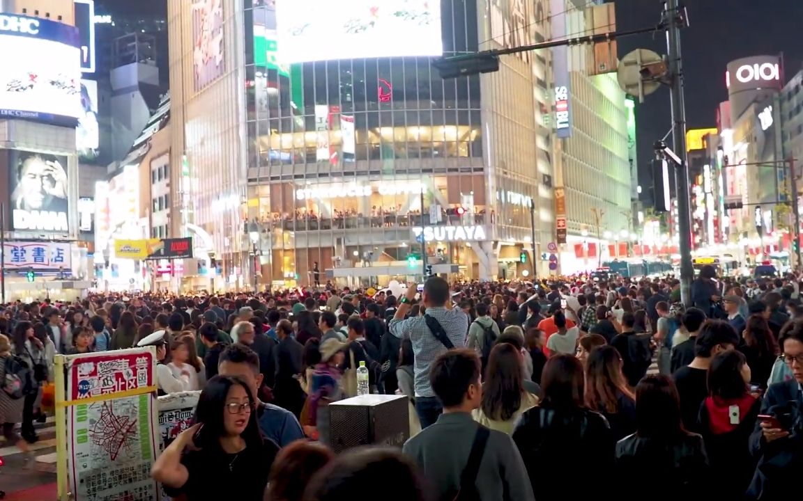 [图]【超清日本】漫步夜晚的东京涩谷万圣节大游行 2019.10