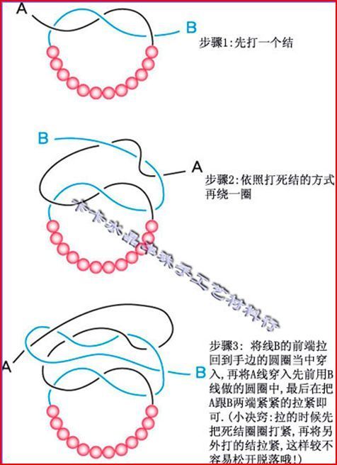 珍珠手链收尾方法图解图片
