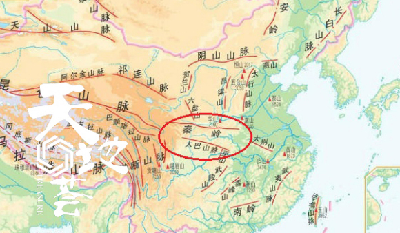 秦岭在地图上的位置图片