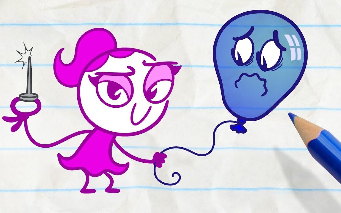 不打不相识!铅笔小人和他的 爆炸气球老铁!【pencilmation】