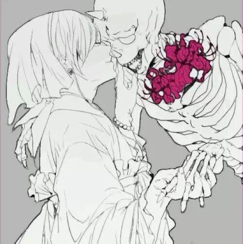 有没有动漫的带骷髅的唯美图片