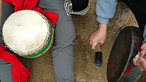 陆河县 水唇镇石下坝村顺康金狮班锣鼓!