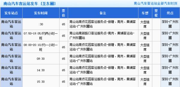 深圳龙岗长途客运站有到广州天河东圃客运站的