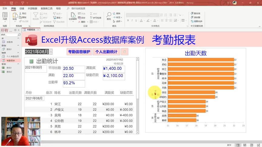 [图]Excel升级Access数据库实例:制作考勤管理界面详细教程